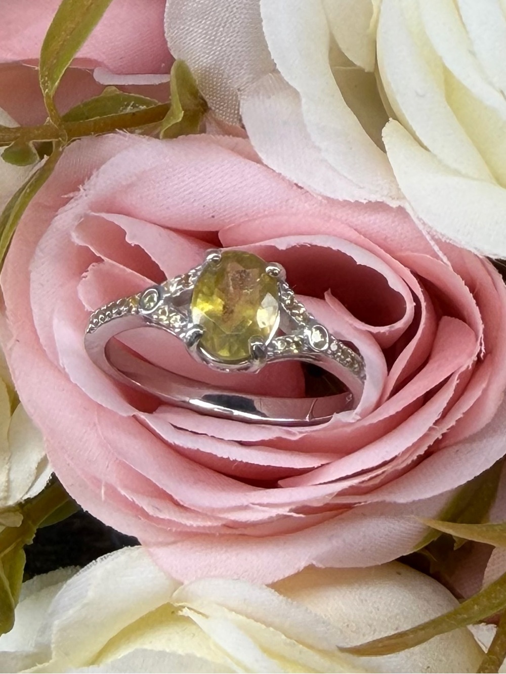Stunning Natural 2CT Yellow Sapphire 925 Sterling Silver w/ 14K Gold Ring Sz 8 - Picture 7 of 14